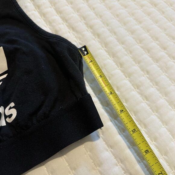 Adidas Sports Bra Black White Logo Sleeveless Workout Top No Lining Sz S Small - Picture 10 of 12